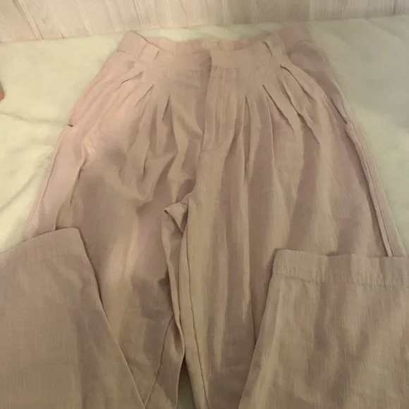 Free People Cream Wide Leg Pants - Picture 7 of 9